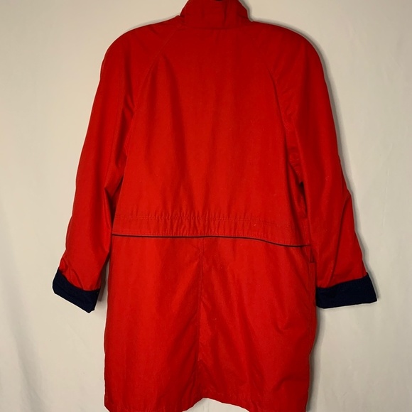 Misty Harbor Any Weather Rain Coat Womens 10 Red Fabric Lined Slicker Pockets M - Picture 6 of 14